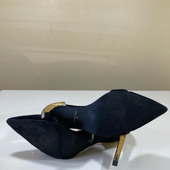 JEFFREY CAMPBELL black & gold ankle wrap pumps 7 - Picture 14 of 14